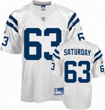 Indianapolis Colts 63# WHITE JEFF SATURDAY AWAY AUTHENTIC JERSEY white