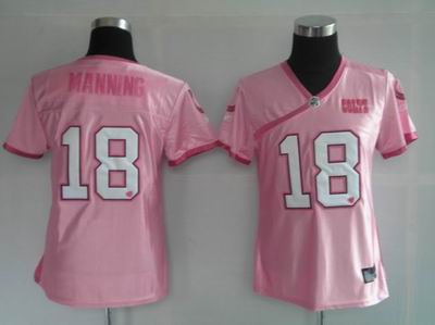 Indianapolis Colts Jerseys whomen #18 Peyton Manning pink