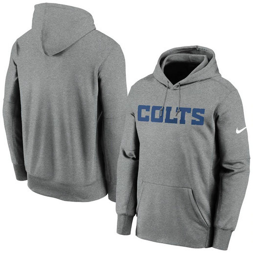Indianapolis Colts Nike Fan Gear Wordmark Performance Pullover Hoodie Heathered Charcoal