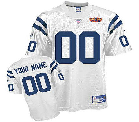Indianapolis Colts Super Bowl XLIV Customized White Jerseys