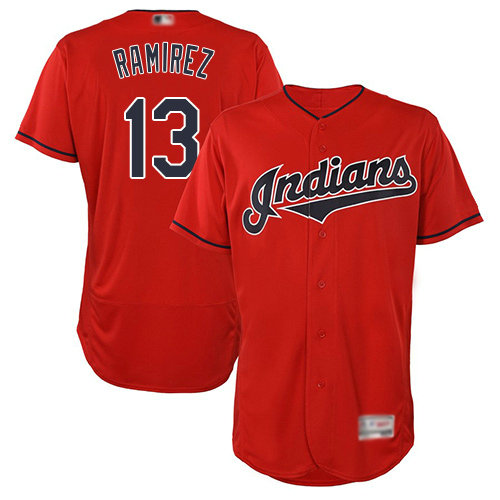 Indians #13 Hanley Ramirez Red Flexbase Authentic Collection Stitched Baseball Jersey