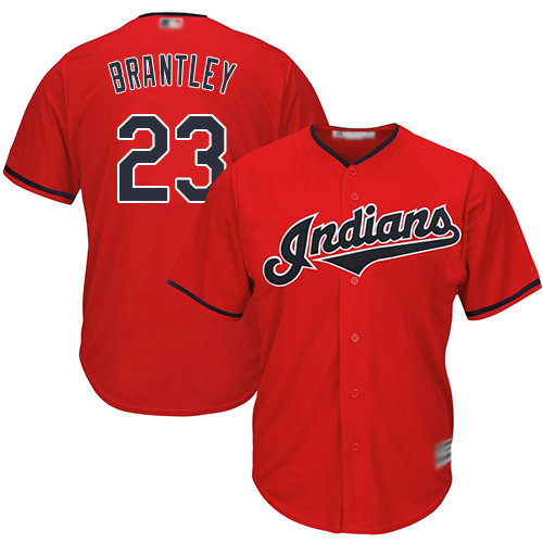 Indians #23 Michael Brantley Red New Cool Base Stitched Baseball Jersey