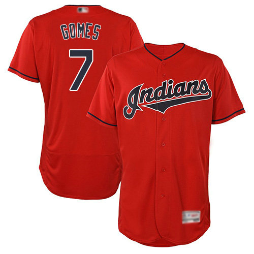 Indians #7 Yan Gomes Red Flexbase Authentic Collection Stitched Baseball Jersey