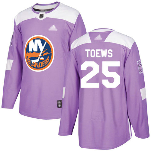 Islanders #25 Devon Toews Purple Authentic Fights Cancer Stitched Hockey Jersey