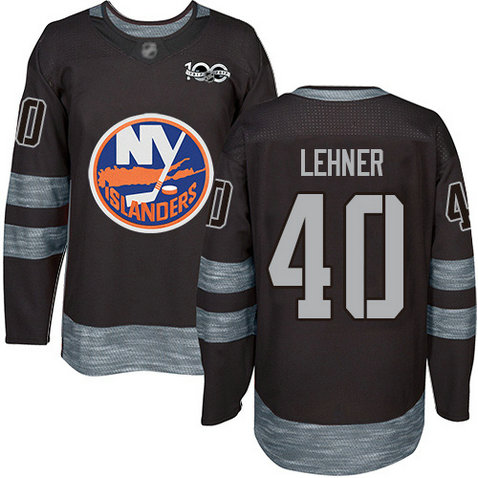 Islanders #40 Robin Lehner Black 1917-2017 100th Anniversary Stitched Hockey Jersey