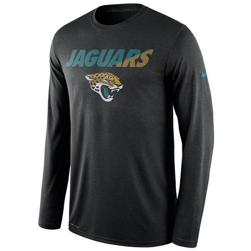 Jacksonville Jaguars Nike Black Legend Staff Practice Long Sleeves Performance T-Shirt