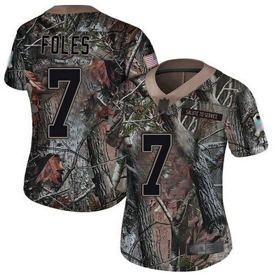 Jaguars #7 Nick Foles Camo Women's Stitched Football Limited Rush Realtree Jersey
