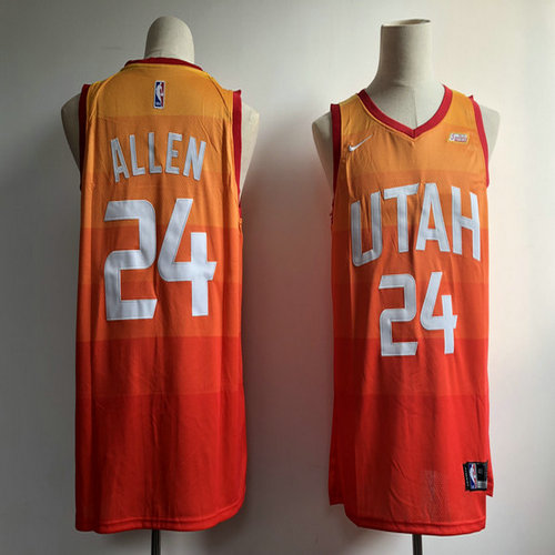 Jazz 24 Grayson Allen Orange 2018-19 City Edition Nike Swingman Jersey