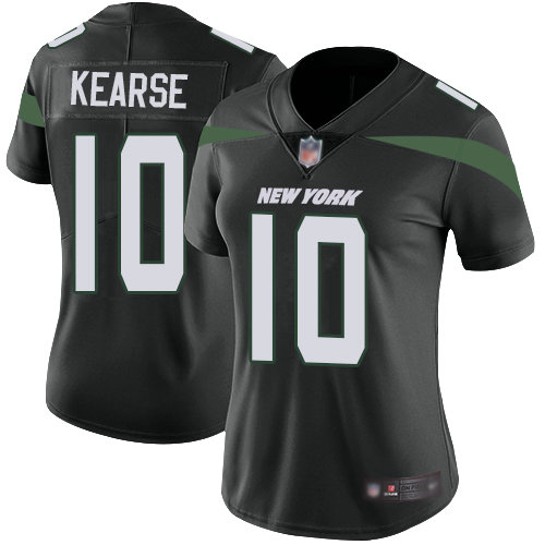 Jets #10 Jermaine Kearse Black Alternate Women's Stitched Football Vapor Untouchable Limited Jersey