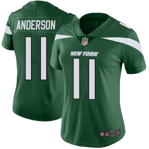 Jets #11 Robby Anderson Green Team Color Women's Stitched Football Vapor Untouchable Limited Jersey