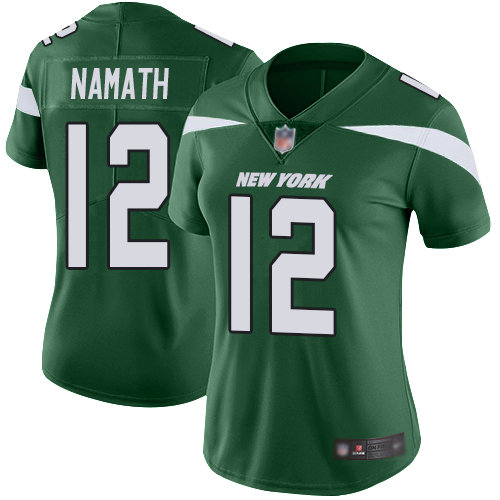 Jets #12 Joe Namath Green Team Color Women's Stitched Football Vapor Untouchable Limited Jersey