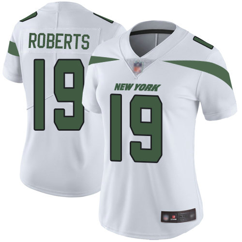 Jets #19 Andre Roberts White Women's Stitched Football Vapor Untouchable Limited Jersey
