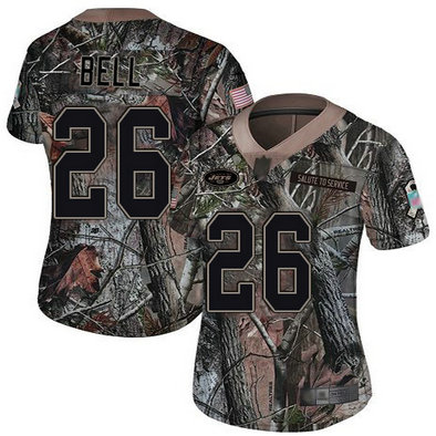 Jets #26 Le'Veon Bell Camo Women's Stitched Football Limited Rush Realtree Jersey