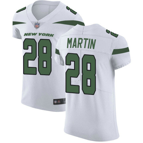 Jets #28 Curtis Martin White Men's Stitched Football Vapor Untouchable Elite Jersey