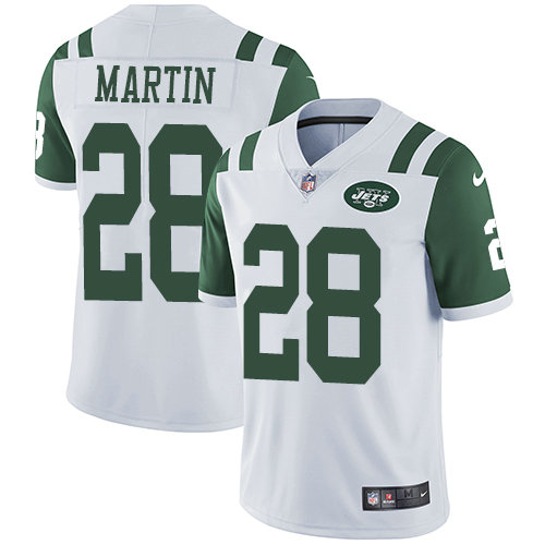 Jets #28 Curtis Martin White Youth Stitched Football Vapor Untouchable Limited Jersey