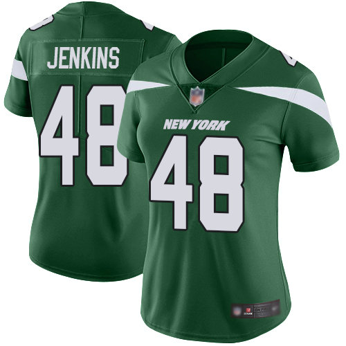 Jets #48 Jordan Jenkins Green Team Color Women's Stitched Football Vapor Untouchable Limited Jersey