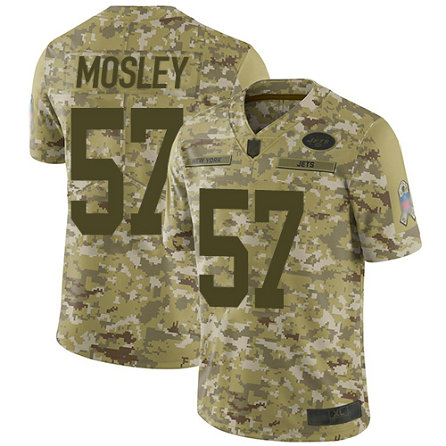 Jets #57 C.J. Mosley Camo Youth Stitched Football Limited 2018 Salute to Service Jersey