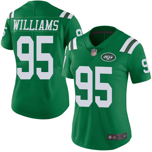 Jets #95 Quinnen Williams Green Women's Stitched Football Limited Rush Jersey