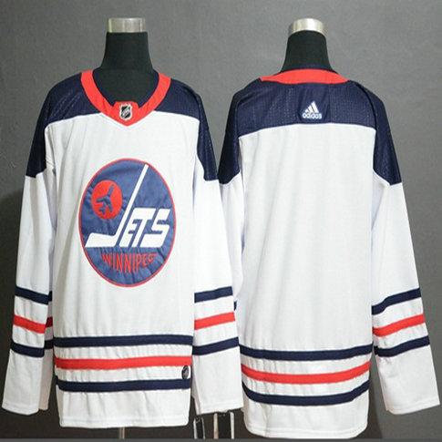 Jets Blank White Authentic Heritage Stitched Hockey Jersey