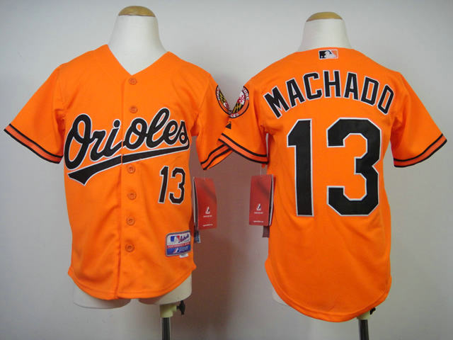 KID Baltimore Orioles 13 Manny Machado Orange Jersey