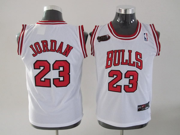 KIDS Chicago Bulls 23# Jordan white jersey