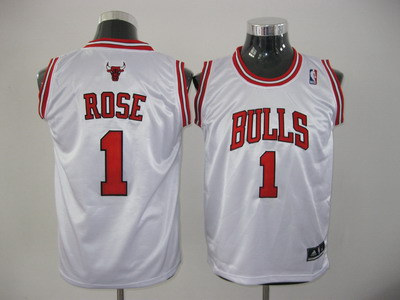 KIDS Chicago Bulls Swingman 1# Derek Rose jerseys WHITE