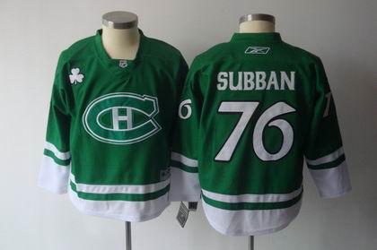 KIDS Montreal Canadiens  #76 P.K.Subban green Jerseys
