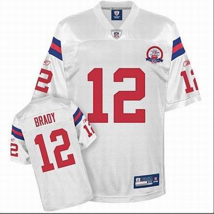 KIDS New England Patriots Boston Patriots AFL 50th Anniversary #12 Tom Brady Jerseys white