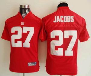 KIDS New York Giants #27 Brandon Jacobs Red Jerseys