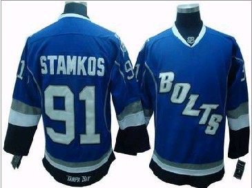 KIDS Tampa Bay Lightning #91 Steven Stamkos jerseys blue BOLTS