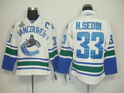 KIDS Vancouver Canucks #33 H.SEDIN WHITE 2011 Stanley Cup JERSEY