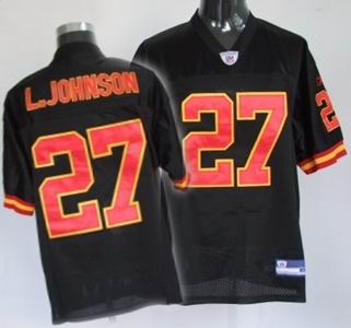 Kansas City Chiefs #27 Larry Johnson black