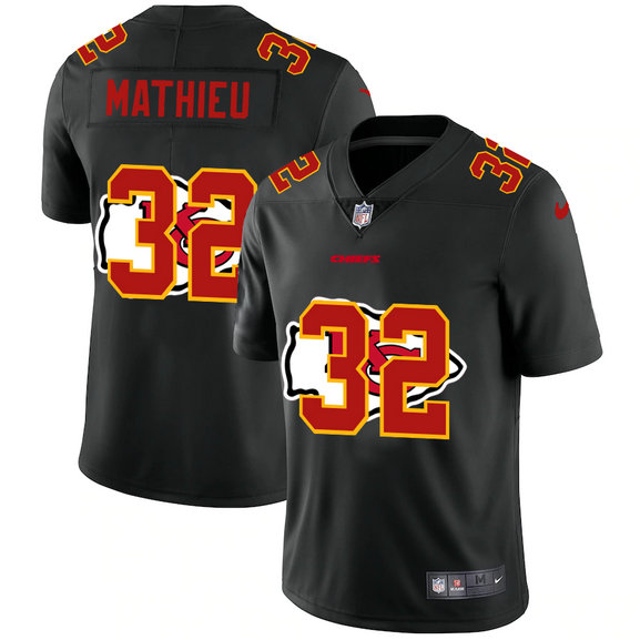 Kansas City Chiefs #32 Tyrann Mathieu Men's Nike Team Logo Dual Overlap Limited NFL Jersey Black