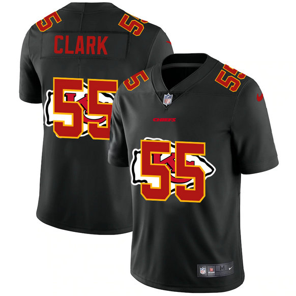 Kansas City Chiefs #55 Frank Clark Men's Nike Team Logo Dual Overlap Limited NFL Jersey Black