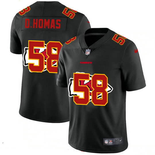Kansas City Chiefs #58 Derrick Thomas Men's Nike Team Logo Dual Overlap Limited NFL Jersey Black