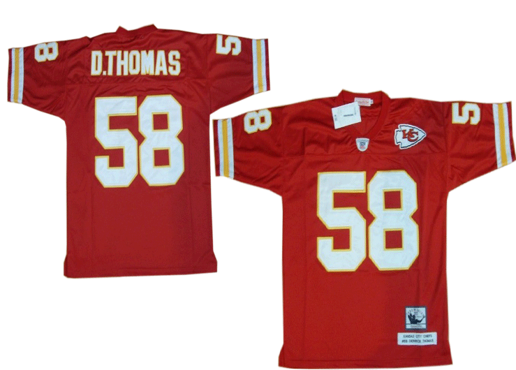 Kansas City Chiefs #58 Derrick Thomas Throwback Red Jerseys