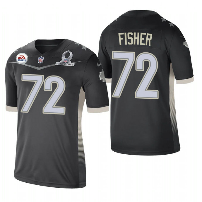 Kansas City Chiefs #72 Eric Fisher 2021 AFC Pro Bowl Game Anthracite NFL Jersey