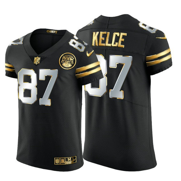 Kansas City Chiefs #87 Travis Kelce Men's Nike Black Edition Vapor Untouchable Elite NFL Jersey