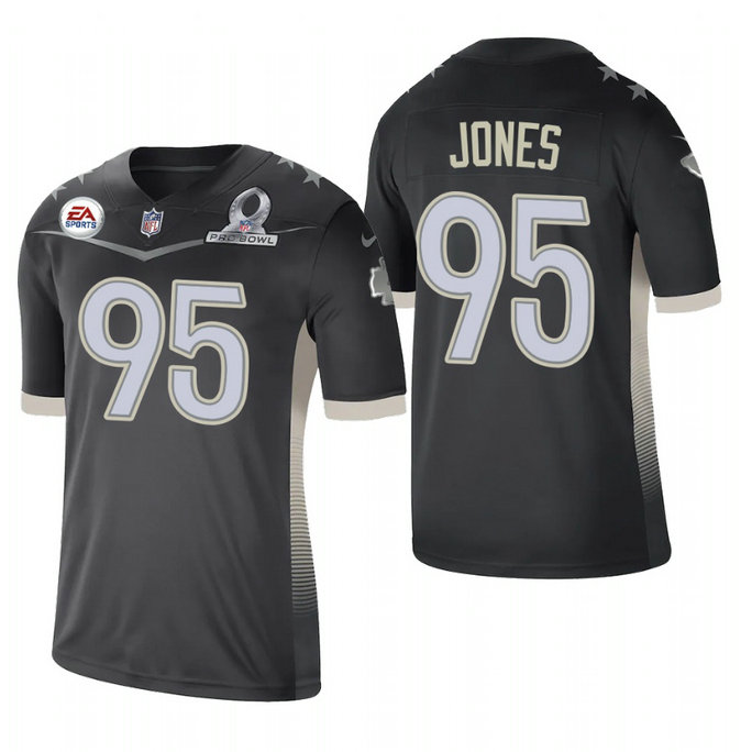 Kansas City Chiefs #95 Chris Jones 2021 AFC Pro Bowl Game Anthracite NFL Jersey