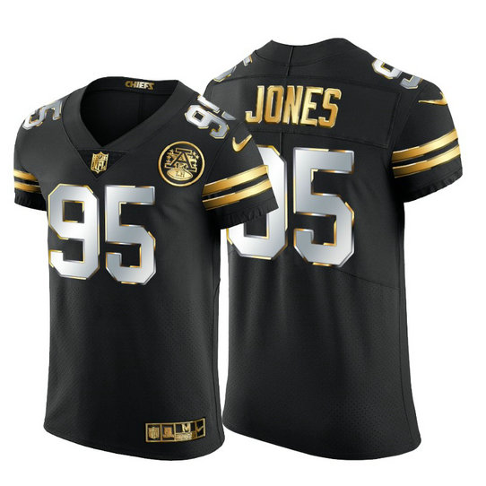 Kansas City Chiefs #95 Chris Jones Men's Nike Black Edition Vapor Untouchable Elite NFL Jersey