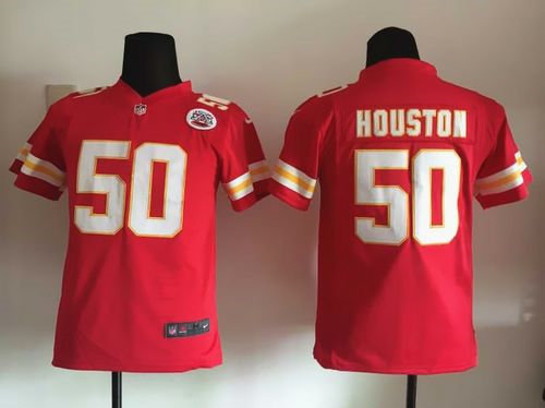 Kansas City Chiefs 50 Justin Houston Red Team Color Kid Nike NFL Game Jersey