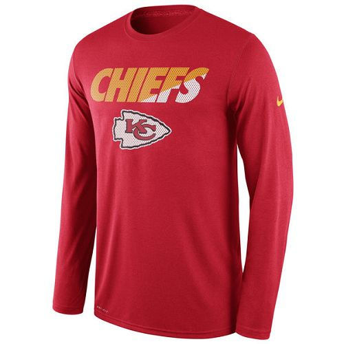 Kansas City Chiefs Nike Red Legend Staff Practice Long Sleeves Performance T-Shirt