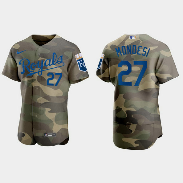 Kansas City Royals #27 Adalberto Mondesi Men's Nike 2021 Armed Forces Day Authentic MLB Jersey -Camo