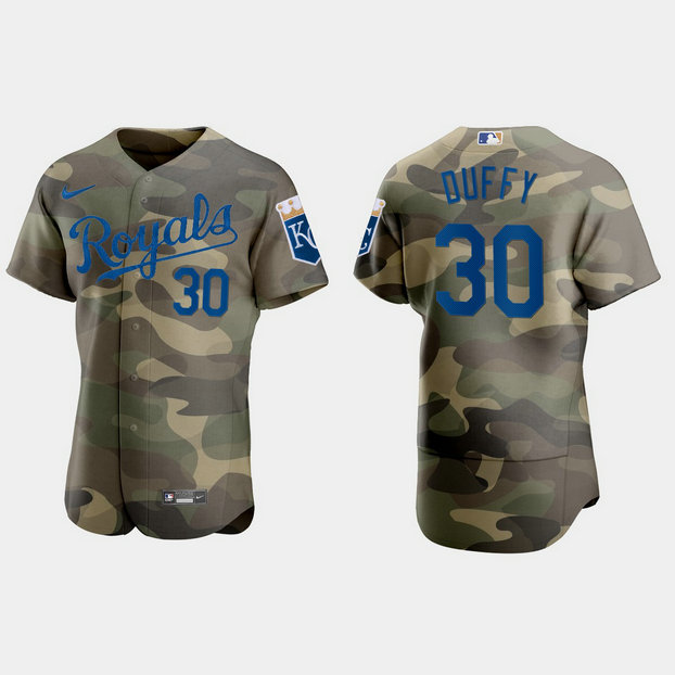 Kansas City Royals #30 Danny Duffy Men's Nike 2021 Armed Forces Day Authentic MLB Jersey -Camo