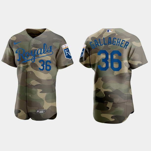 Kansas City Royals #36 Cam Gallagher Men's Nike 2021 Armed Forces Day Authentic MLB Jersey -Camo