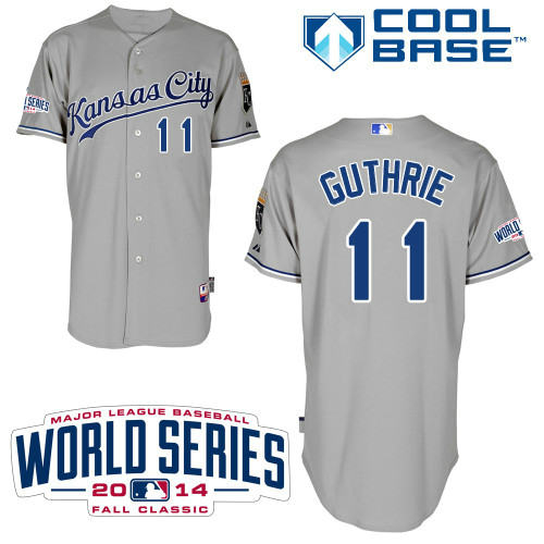Kansas City Royals 11 GUTHRIE GRAY 2014 World Series Patch Stitched MLB Baseball Jersey