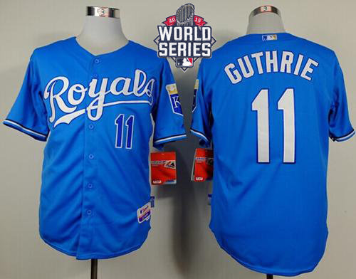 Kansas City Royals 11 Jeremy Guthrie Light Blue Alternate Cool Base 2015 World Series Patch MLB Jersey