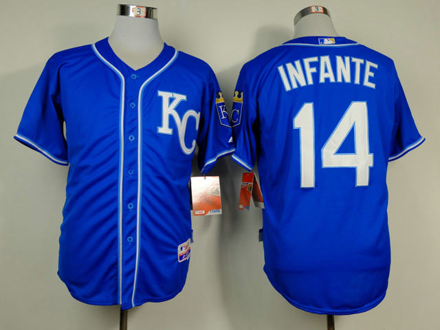 Kansas City Royals 14 INFANTE NAVY blue baseball jerseys