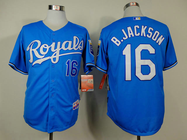 Kansas City Royals 16 Bo Jackson light Blue baseball Jersey