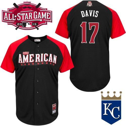 Kansas City Royals 17 Wade Davis Black 2015 All-Star American League Baseball Jersey